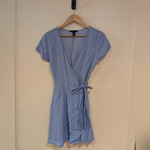 Forever 21 Light Blue Mini Wrap Dress
